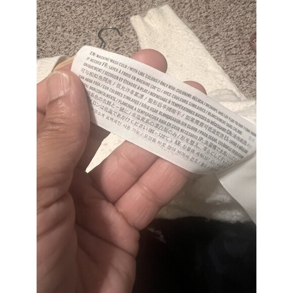 Abercrombie &fitch cable v -neck chunky oversized sweater ivory women size M - Picture 7 of 7